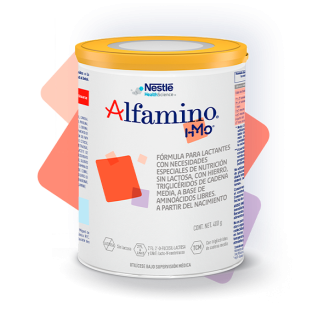 A can of Alfamino whey-based formula for infants with food allergies developed by Nestlé Health Science.
